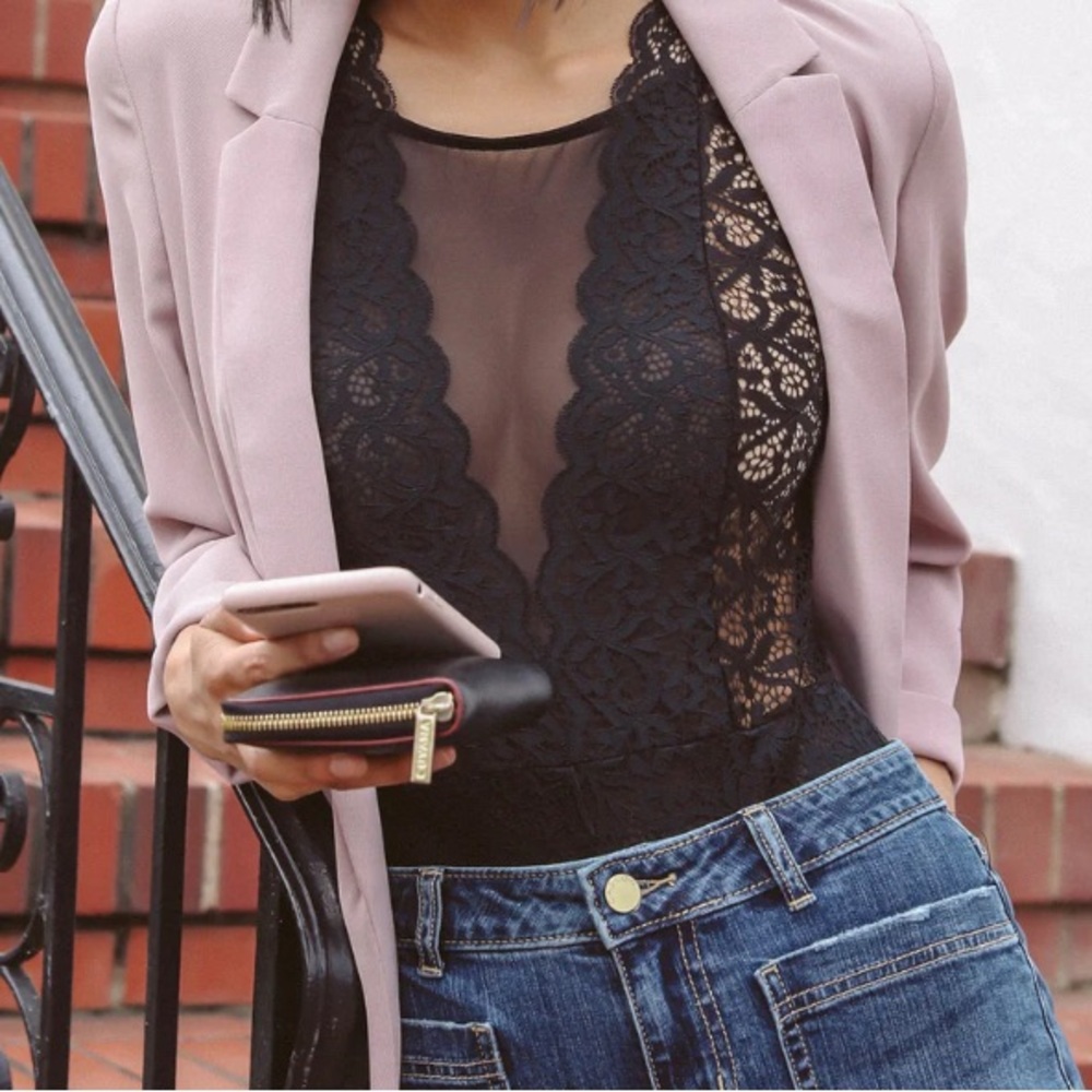 ThirdLove Black Lace Bodysuit in XS